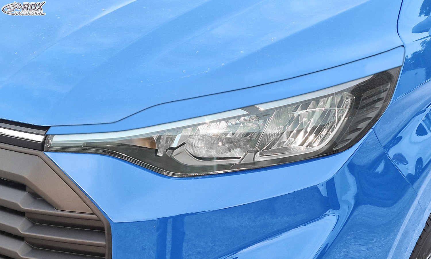 Scheinwerferblenden Ford Transit Custom & Ford Tourneo Custom (ab 2023) (für Halogen-Scheinwerfer) (mit CH-Eignungserklärung) (PU-ABS)