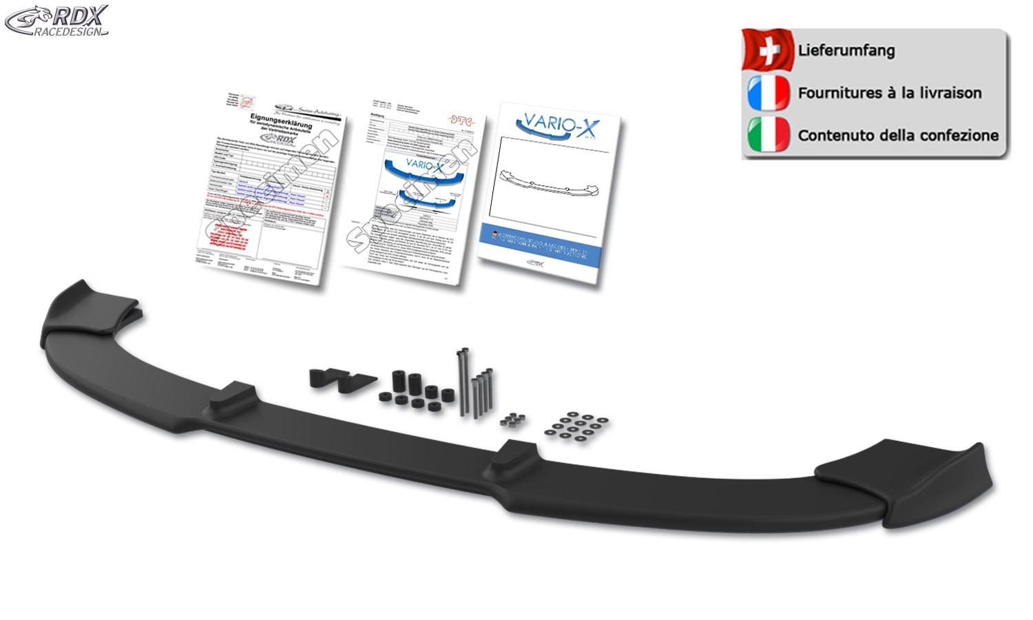VARIO-X Frontspoiler Peugeot 206 (grosse Front) Frontansatz