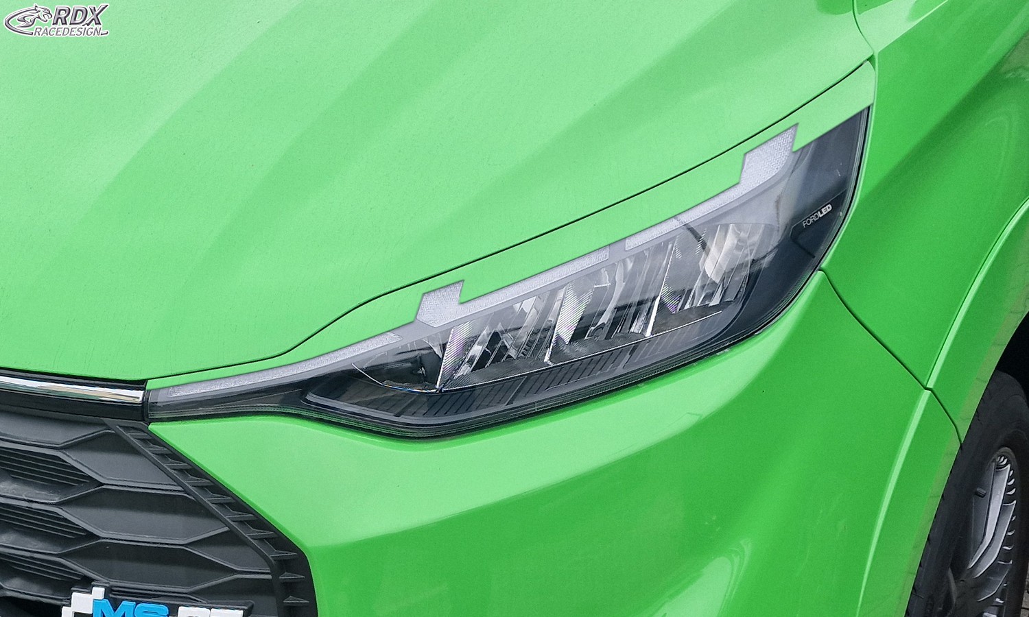 Scheinwerferblenden Ford Transit Custom & Ford Tourneo Custom (ab 2023) (mit Scheinwerfern LED und mit Matrix-LED) (mit CH-Eignungserklärung) (PU-ABS)