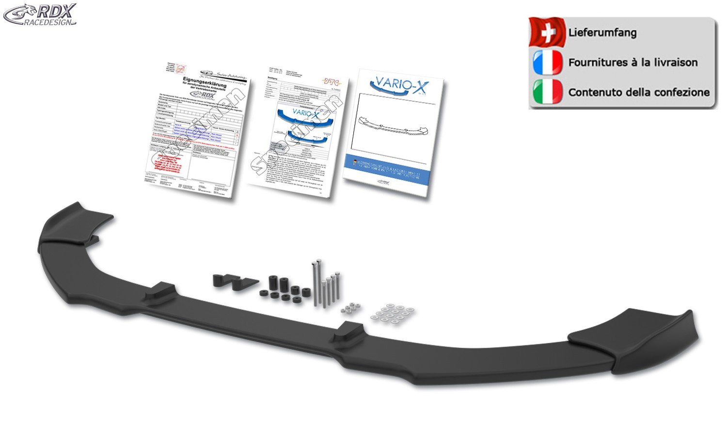 VARIO-X Frontspoiler Audi A3-8P (ab 2008) (3-türig / Cabrio) & (Sportback) Frontansatz